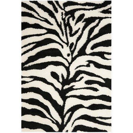 Safavieh 8 ft. 6 in. x 12 ft. Large Rectangle Ivory and Black Florida Shag Rug SG452-1290-9